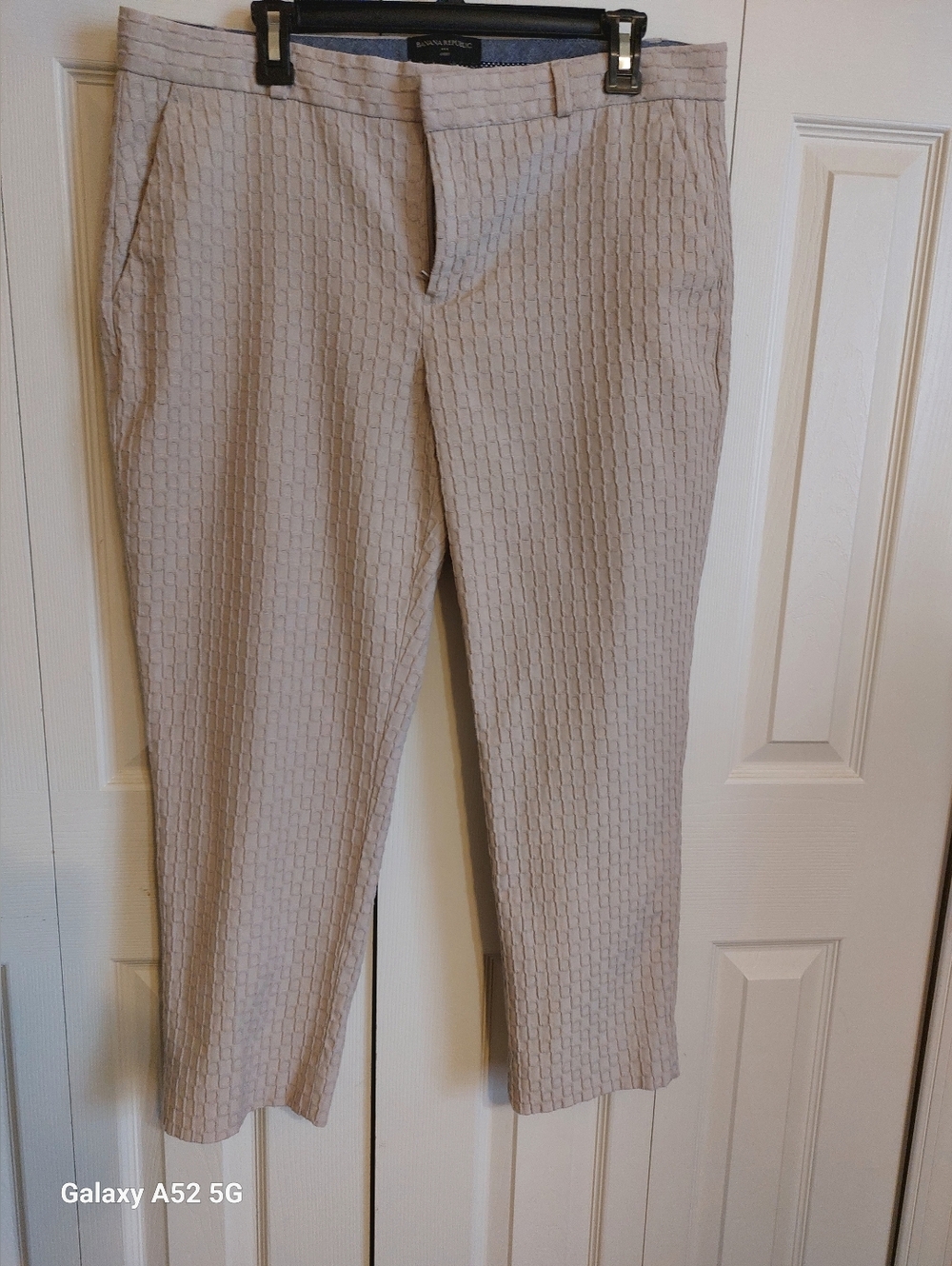 Banana Republic Light Beige Textured Trousers